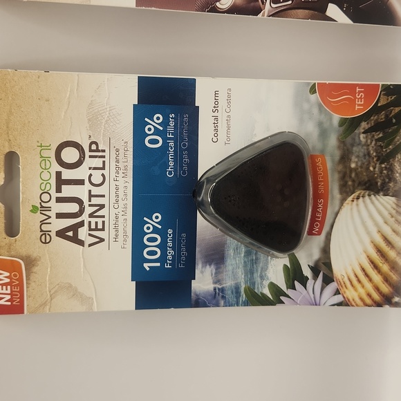 EnviroScent Auto Ventclips 2 Packs Coastal Storm And New Car Scents New - Picture 2 of 6